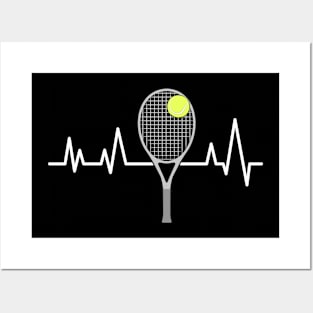 Heartbeat Pulse - Tennis - Racket & Ball Posters and Art